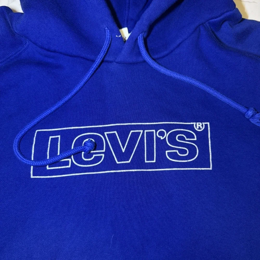 Levi's Blue Logo Hoodie Mens‎ 2XL Pullover Sweatshirt Big Logo